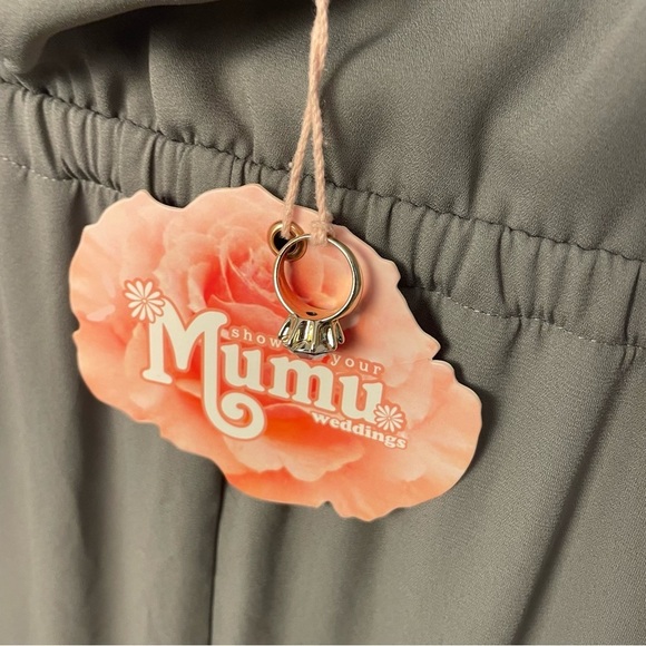 Show Me Your MuMu NEW Gray Sleeveless Kendall Maxi Bridesmaid dress Sz Medium - Picture 8 of 13